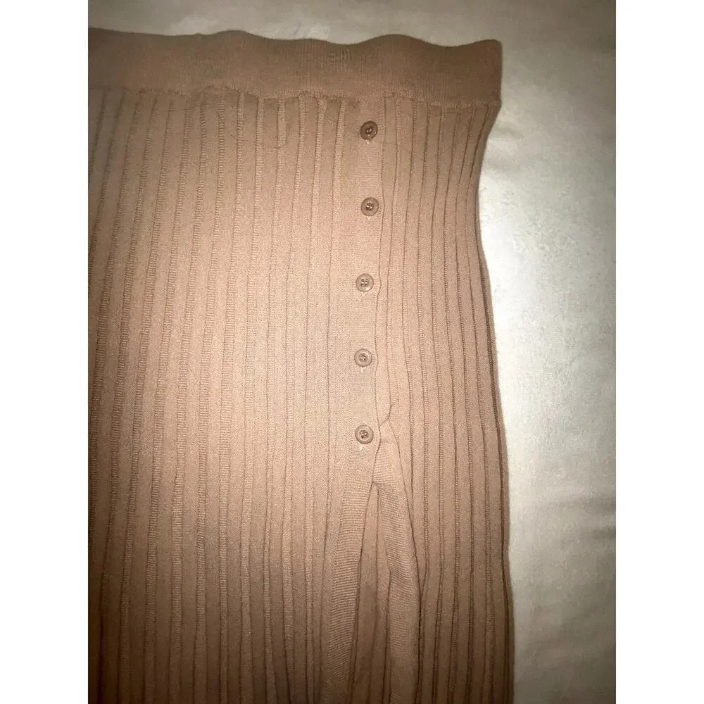 Womens Cider Rib Knit Button Detail Split Midi Skirt Size 1X - Picture 5 of 7